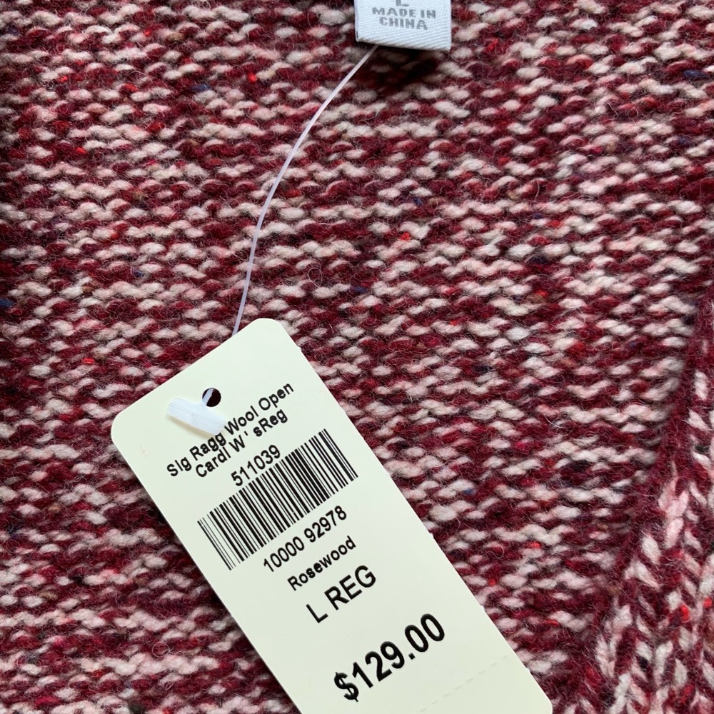 LL Bean Signature Ragg Wool open cardigan - Picture 4 of 8